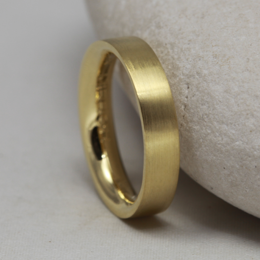 Matt Finish Gold Wedding Ring | Ethical Wedding Ring | J&E