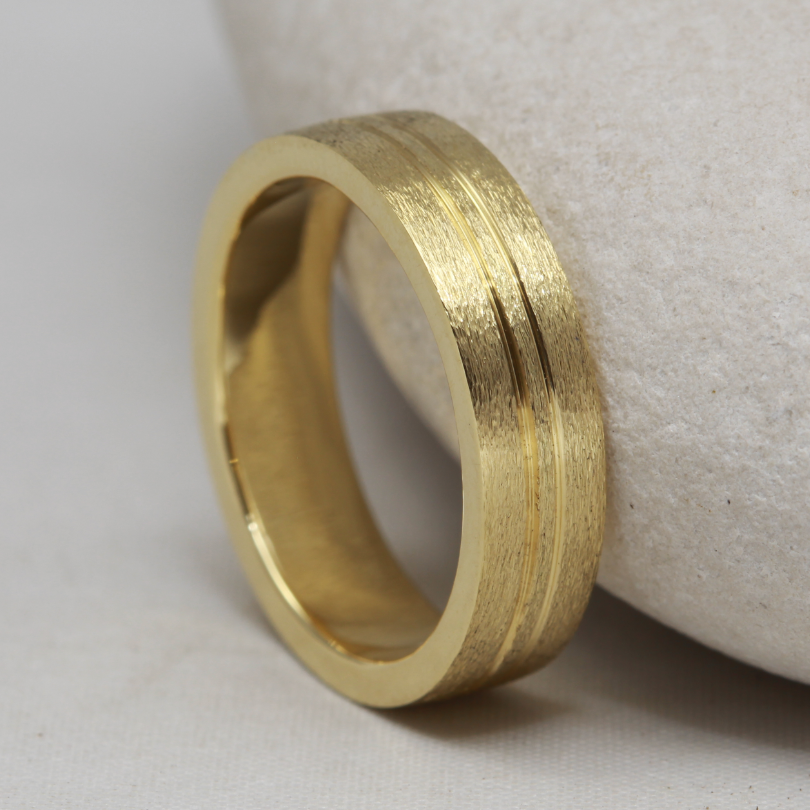 Channel Cut Gold Band | Recycled Bands | J&E